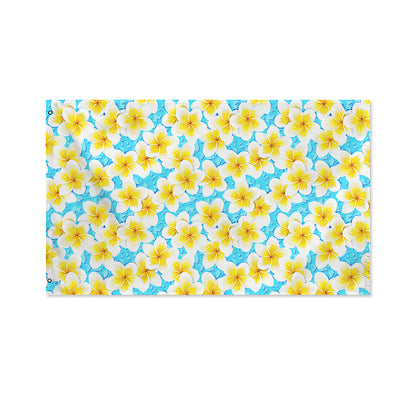 Frangipani On The Water Pattern Print Polyester Flag