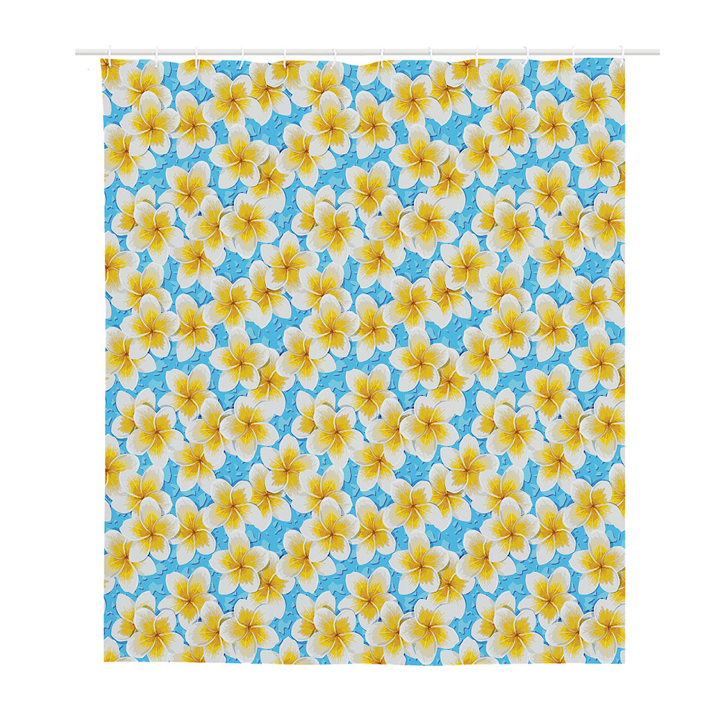 Frangipani On The Water Pattern Print Polyester Shower Curtain