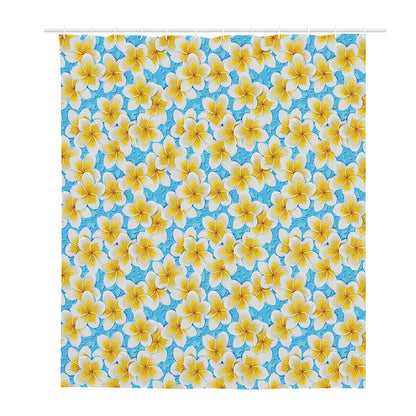 Frangipani On The Water Pattern Print Polyester Shower Curtain