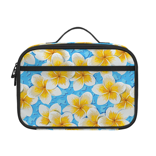 Frangipani On The Water Pattern Print Portable Lunch Bag