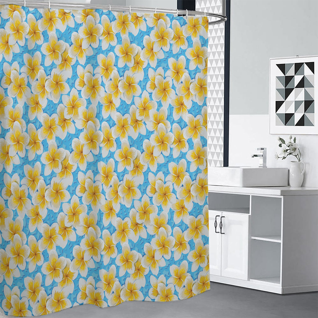 Frangipani On The Water Pattern Print Premium Shower Curtain