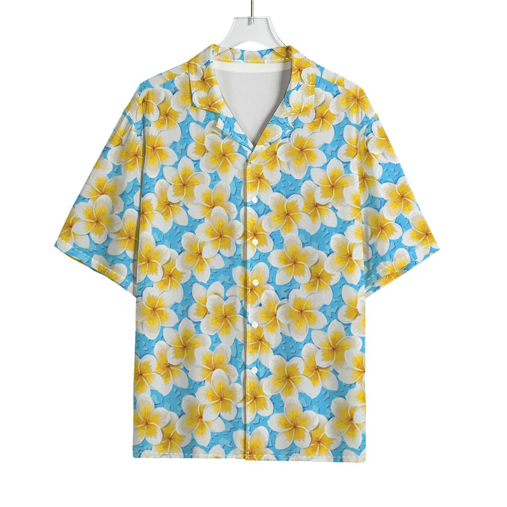 Frangipani On The Water Pattern Print Rayon Hawaiian Shirt