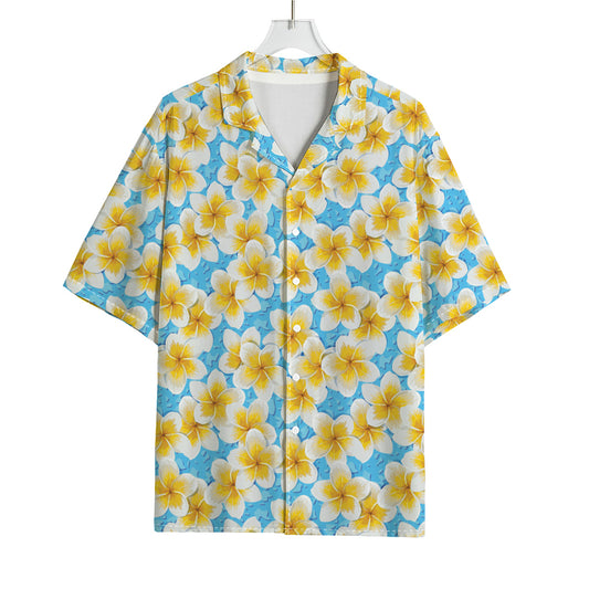 Frangipani On The Water Pattern Print Rayon Hawaiian Shirt