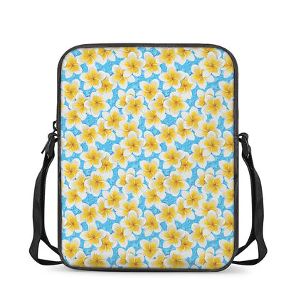 Frangipani On The Water Pattern Print Rectangular Crossbody Bag