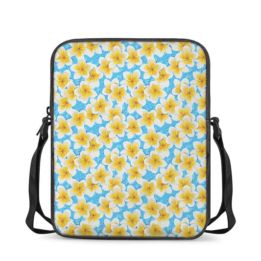 Frangipani On The Water Pattern Print Rectangular Crossbody Bag