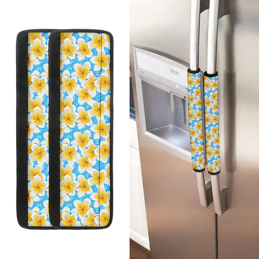 Frangipani On The Water Pattern Print Refrigerator Handle Covers