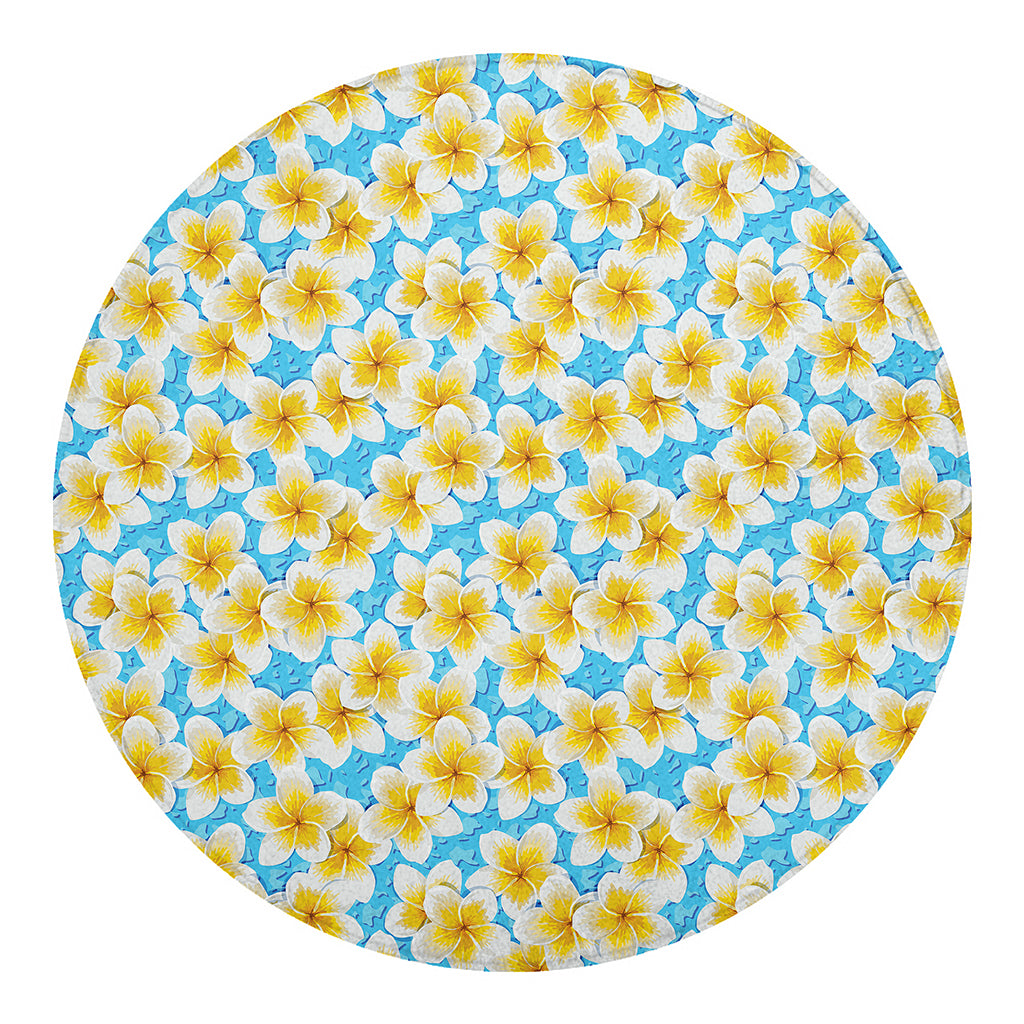 Frangipani On The Water Pattern Print Round Blanket
