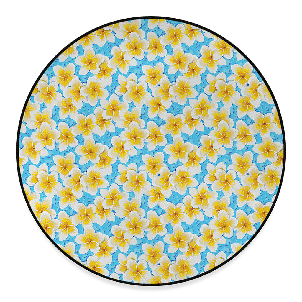 Frangipani On The Water Pattern Print Round Floor Mat