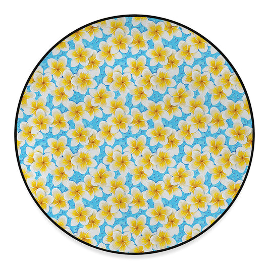 Frangipani On The Water Pattern Print Round Floor Mat