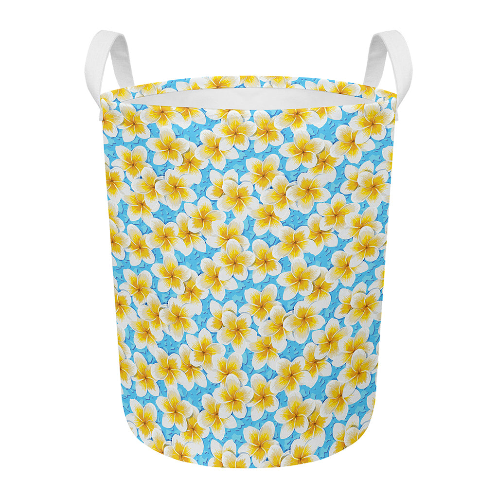 Frangipani On The Water Pattern Print Round Laundry Basket
