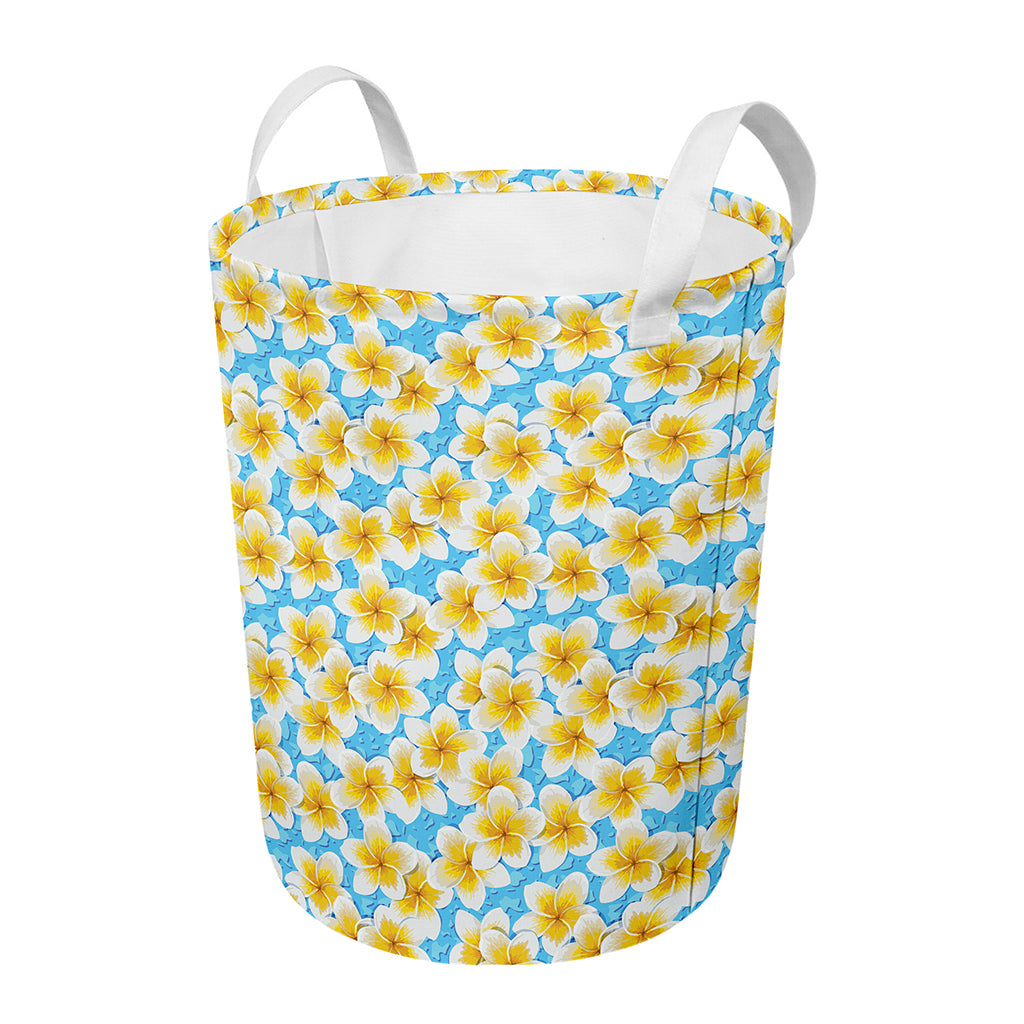 Frangipani On The Water Pattern Print Round Laundry Basket
