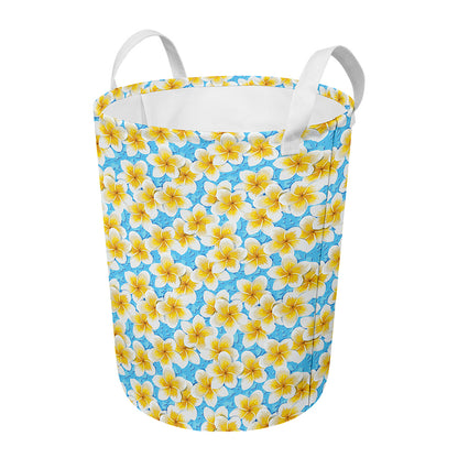 Frangipani On The Water Pattern Print Round Laundry Basket