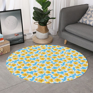 Frangipani On The Water Pattern Print Round Rug