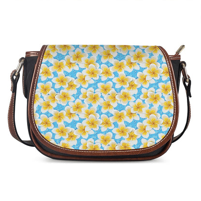 Frangipani On The Water Pattern Print Saddle Bag