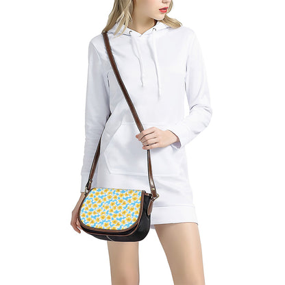 Frangipani On The Water Pattern Print Saddle Bag