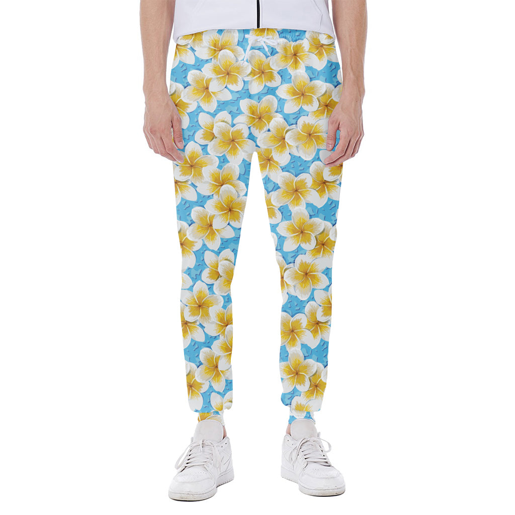 Frangipani On The Water Pattern Print Scuba Joggers