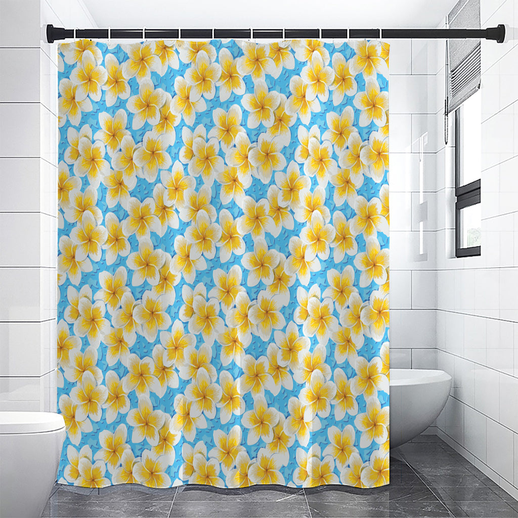 Frangipani On The Water Pattern Print Shower Curtain
