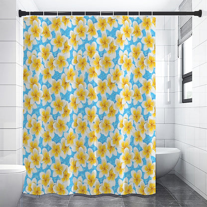 Frangipani On The Water Pattern Print Shower Curtain