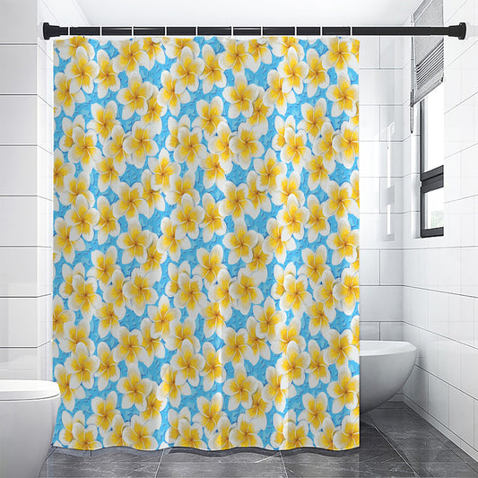 Frangipani On The Water Pattern Print Shower Curtain