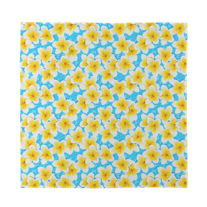 Frangipani On The Water Pattern Print Silk Bandana
