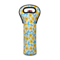 Frangipani On The Water Pattern Print Single Neoprene Wine Tote