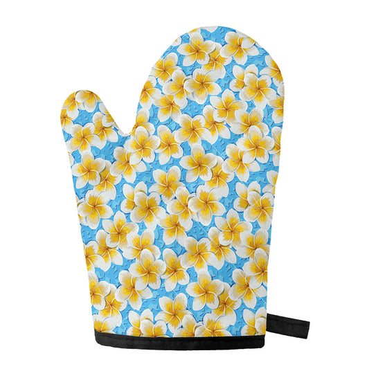 Frangipani On The Water Pattern Print Single Oven Mitt