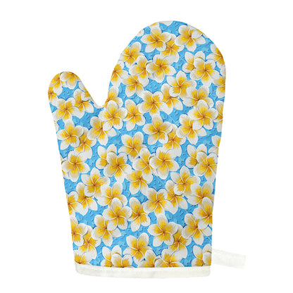 Frangipani On The Water Pattern Print Single Oven Mitt