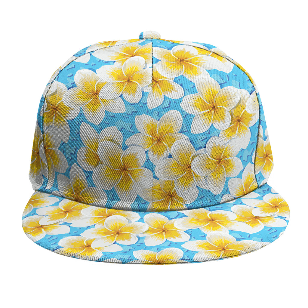 Frangipani On The Water Pattern Print Snapback Cap