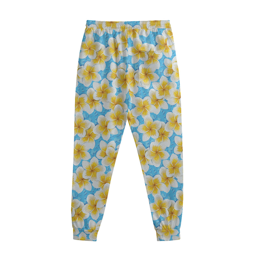 Frangipani On The Water Pattern Print Sweatpants