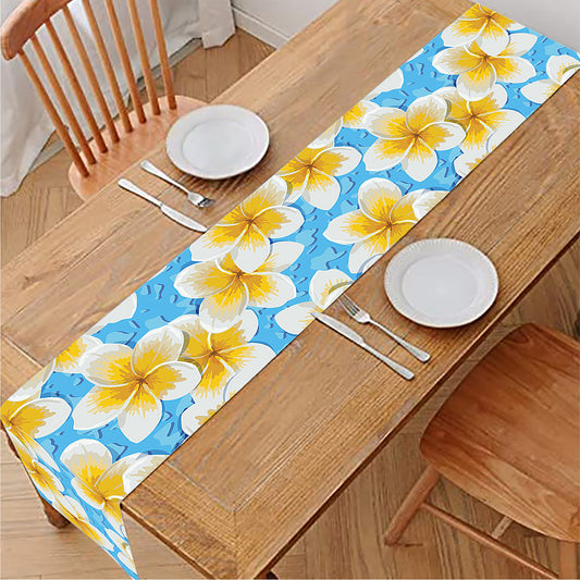 Frangipani On The Water Pattern Print Table Runner