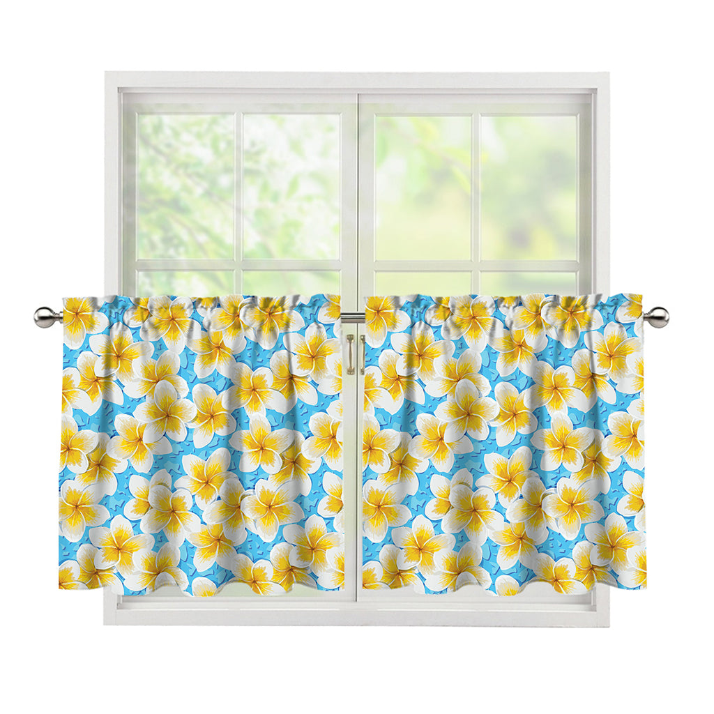 Frangipani On The Water Pattern Print Tier Curtains