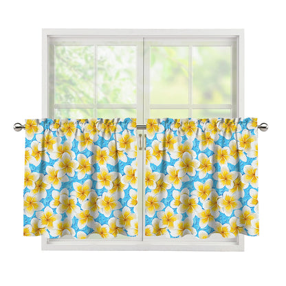Frangipani On The Water Pattern Print Tier Curtains