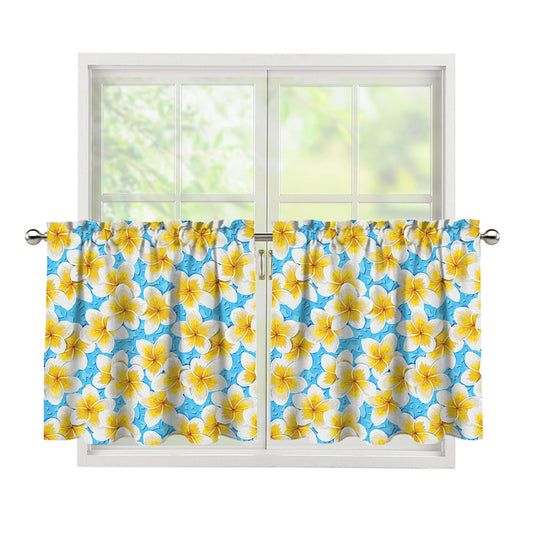Frangipani On The Water Pattern Print Tier Curtains