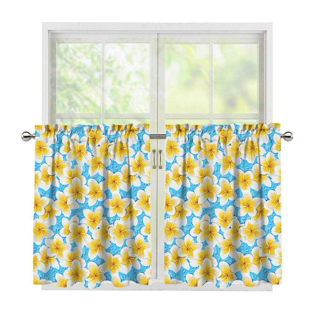Frangipani On The Water Pattern Print Tier Curtains