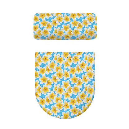 Frangipani On The Water Pattern Print Toilet Lid And Tank Cover Set