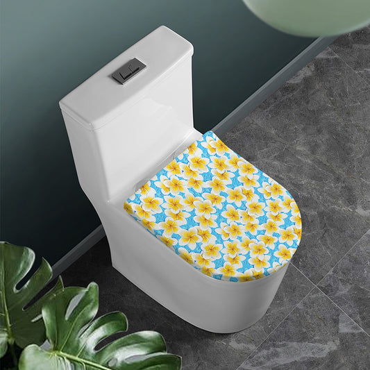 Frangipani On The Water Pattern Print Toilet Lid Cover