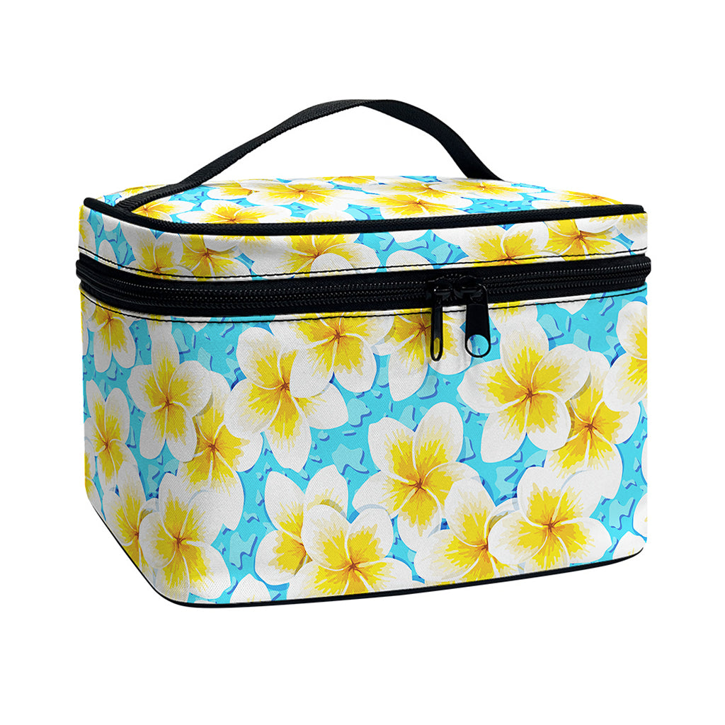 Frangipani On The Water Pattern Print Travel Makeup Bag