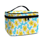 Frangipani On The Water Pattern Print Travel Makeup Bag