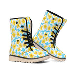Frangipani On The Water Pattern Print Winter Boots