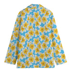 Frangipani On The Water Pattern Print Women's Cotton Blazer