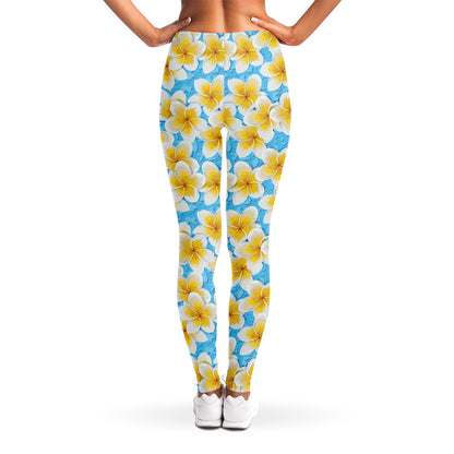 Frangipani On The Water Pattern Print Women's Leggings