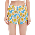Frangipani On The Water Pattern Print Women's Split Running Shorts