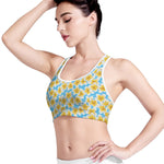 Frangipani On The Water Pattern Print Women's Sports Bra