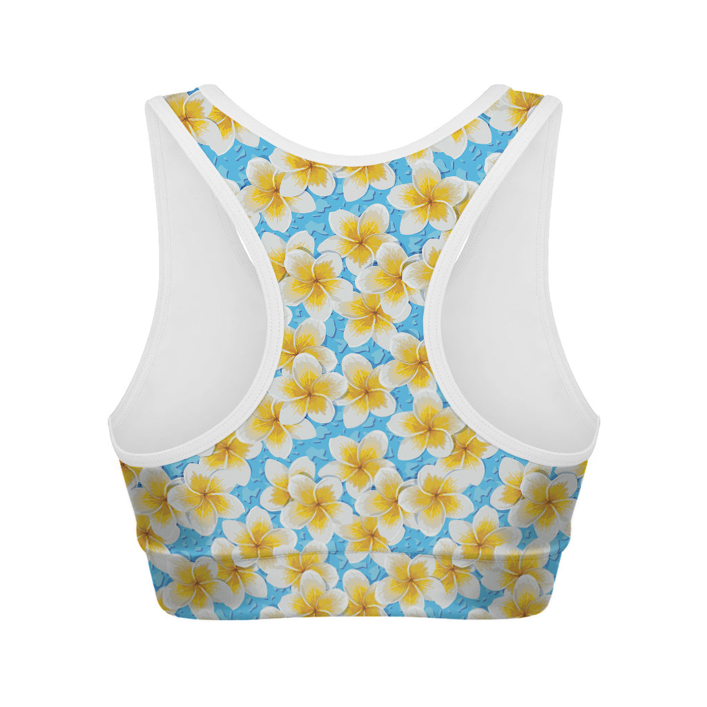 Frangipani On The Water Pattern Print Women's Sports Bra