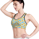 Frangipani On The Water Pattern Print Women's Sports Bra