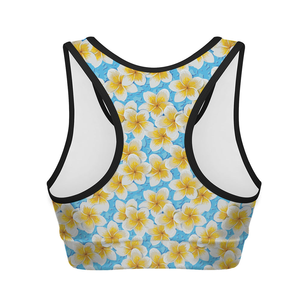 Frangipani On The Water Pattern Print Women's Sports Bra