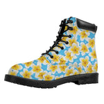 Frangipani On The Water Pattern Print Work Boots