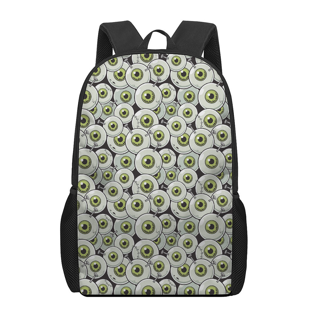 Frankenstein Eyeball Pattern Print 17 Inch Backpack