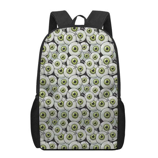 Frankenstein Eyeball Pattern Print 17 Inch Backpack