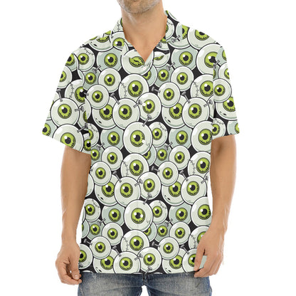 Frankenstein Eyeball Pattern Print Aloha Shirt